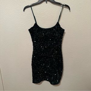 Lucy in the Sky Sparkly Dark Green Sequins Dress